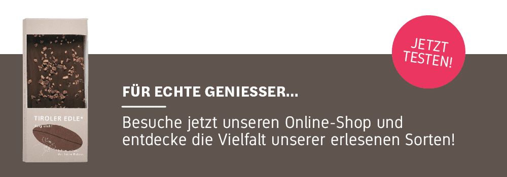 banner bild mit einer tafel tiroler edle schokolade